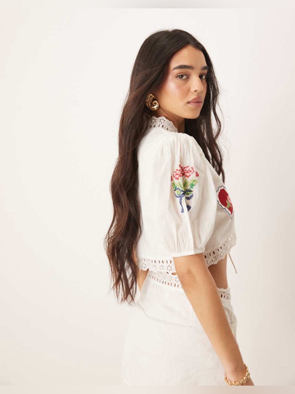 ❤️ Rare NWT For Love & Lemons Mi Amore Embroidered Set Size XS Top & Skirt - Picture 9 of 15